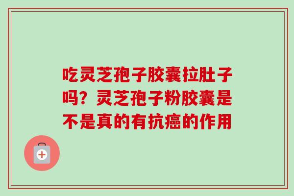 吃灵芝孢子胶囊拉肚子吗？灵芝孢子粉胶囊是不是真的有抗癌的作用-第1张图片-卓越灵芝孢子粉