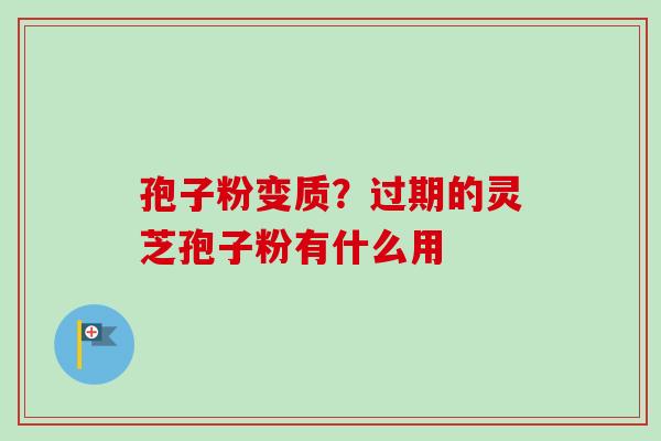 孢子粉变质?过期的灵芝孢子粉有什么用-第1张图片-卓越灵芝孢子粉 孢子粉变质?过期的灵芝孢子粉有什么用-第1张图片-卓越灵芝孢子粉