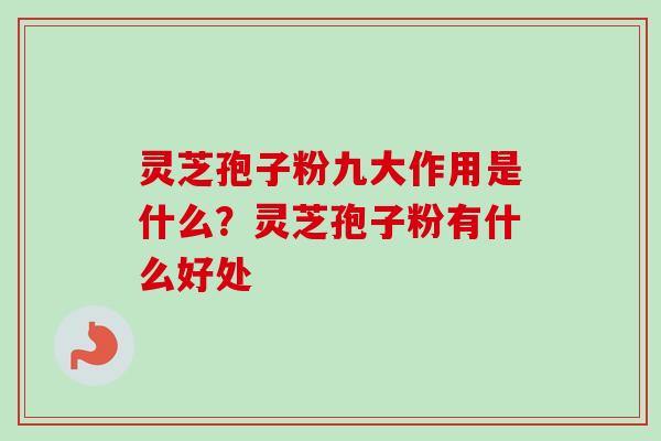 灵芝孢子粉九大作用是什么？灵芝孢子粉有什么好处-第1张图片-卓越灵芝孢子粉