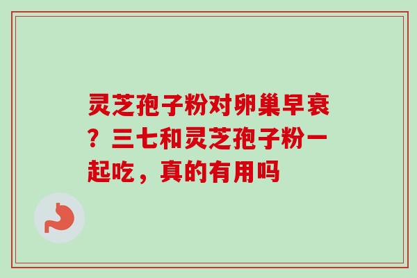 灵芝孢子粉对卵巢早衰?三七和灵芝孢子粉一起吃,真的有用吗-第1张图片-卓越灵芝孢子粉 灵芝孢子粉对卵巢早衰?三七和灵芝孢子粉一起吃,真的有用吗-第1张图片-卓越灵芝孢子粉