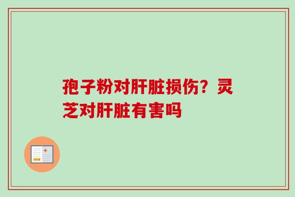 孢子粉对肝脏损伤?灵芝对肝脏有害吗-第1张图片-卓越灵芝孢子粉 孢子粉对肝脏损伤?灵芝对肝脏有害吗-第1张图片-卓越灵芝孢子粉