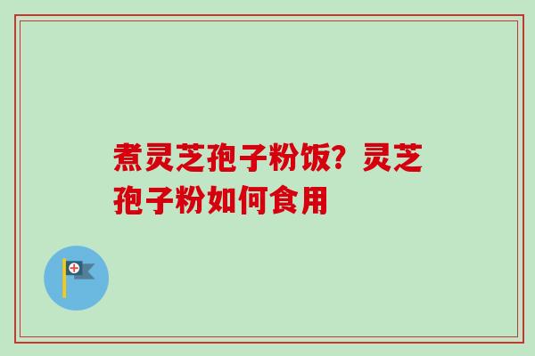 煮灵芝孢子粉饭？灵芝孢子粉如何食用-第1张图片-卓越灵芝孢子粉