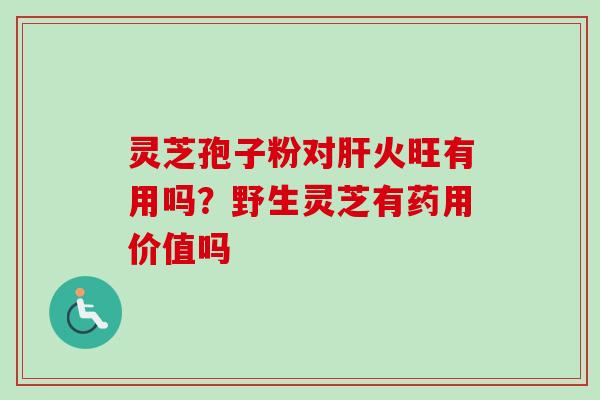 灵芝孢子粉对肝火旺有用吗？野生灵芝有药用价值吗-第1张图片-卓越灵芝孢子粉