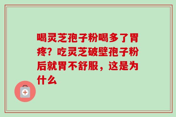 喝灵芝孢子粉喝多了胃疼?吃灵芝破壁孢子粉后就胃不舒服,这是为什么-第1张图片-卓越灵芝孢子粉 喝灵芝孢子粉喝多了胃疼?吃灵芝破壁孢子粉后就胃不舒服,这是为什么-第1张图片-卓越灵芝孢子粉