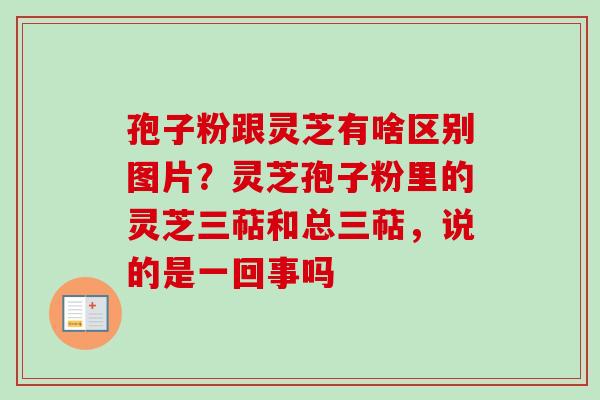 孢子粉跟灵芝有啥区别图片?灵芝孢子粉里的灵芝三萜和总三萜,说的是一回事吗-第1张图片-卓越灵芝孢子粉 孢子粉跟灵芝有啥区别图片?灵芝孢子粉里的灵芝三萜和总三萜,说的是一回事吗-第1张图片-卓越灵芝孢子粉
