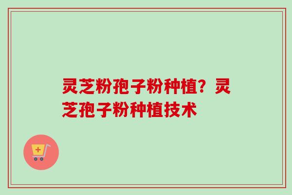 灵芝粉孢子粉种植？灵芝孢子粉种植技术-第1张图片-卓越灵芝孢子粉