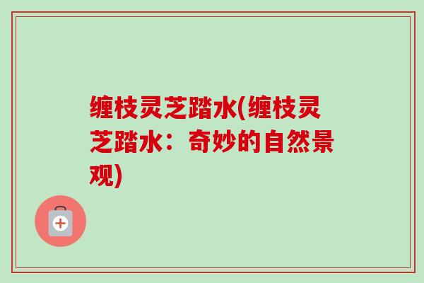 缠枝灵芝踏水(缠枝灵芝踏水:奇妙的自然景观)-第1张图片-卓越灵芝孢子粉 缠枝灵芝踏水(缠枝灵芝踏水:奇妙的自然景观)-第1张图片-卓越灵芝孢子粉