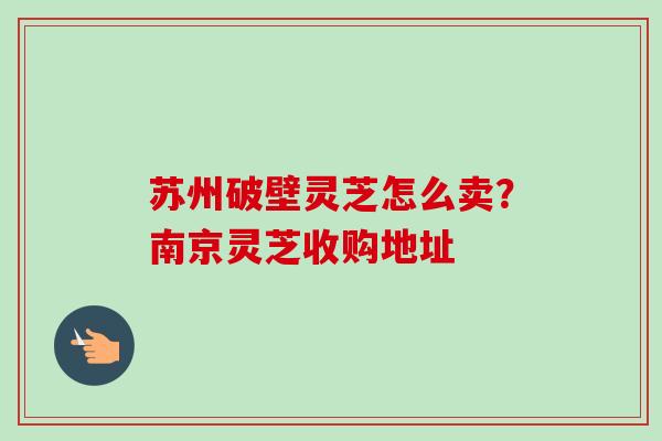 苏州破壁灵芝怎么卖?南京灵芝收购地址-第1张图片-卓越灵芝孢子粉 苏州破壁灵芝怎么卖?南京灵芝收购地址-第1张图片-卓越灵芝孢子粉