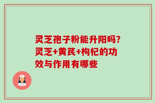 灵芝孢子粉能升阳吗？灵芝+黄芪+枸杞的功效与作用有哪些-第1张图片-卓越灵芝孢子粉