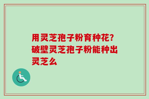 用灵芝孢子粉育种花？破壁灵芝孢子粉能种出灵芝么-第1张图片-卓越灵芝孢子粉