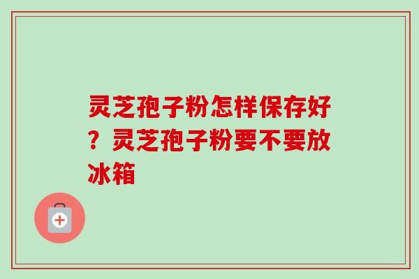 灵芝孢子粉怎样保存好？灵芝孢子粉要不要放冰箱-第1张图片-卓越灵芝孢子粉
