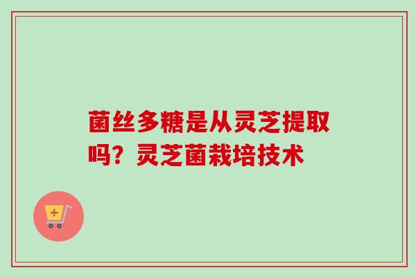 菌丝多糖是从灵芝提取吗？灵芝菌栽培技术-第1张图片-卓越灵芝孢子粉