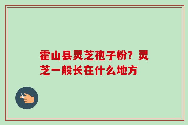 霍山县灵芝孢子粉?灵芝一般长在什么地方-第1张图片-卓越灵芝孢子粉 霍山县灵芝孢子粉?灵芝一般长在什么地方-第1张图片-卓越灵芝孢子粉