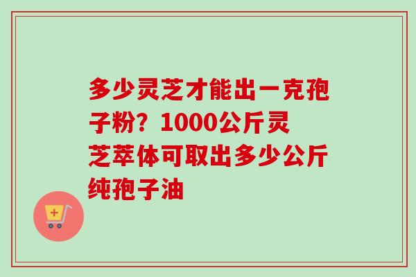 多少灵芝才能出一克孢子粉？1000公斤灵芝萃体可取出多少公斤纯孢子油-第1张图片-卓越灵芝孢子粉