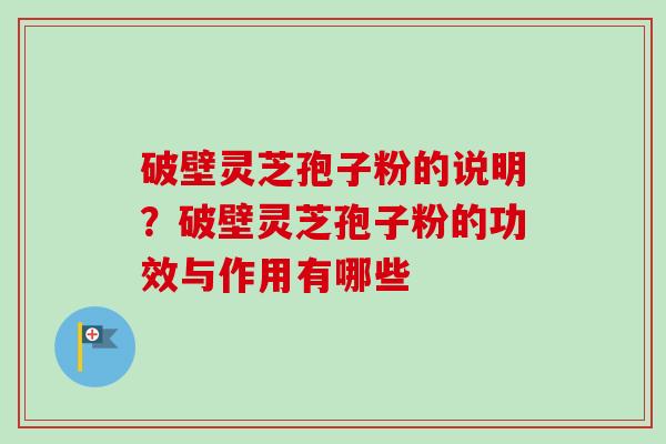 破壁灵芝孢子粉的说明?破壁灵芝孢子粉的功效与作用有哪些-第1张图片-卓越灵芝孢子粉 破壁灵芝孢子粉的说明?破壁灵芝孢子粉的功效与作用有哪些-第1张图片-卓越灵芝孢子粉