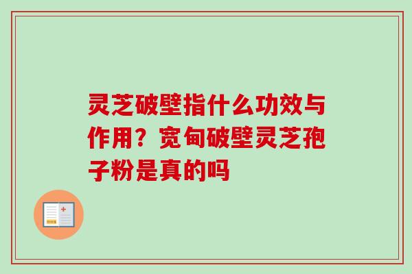 灵芝破壁指什么功效与作用?宽甸破壁灵芝孢子粉是真的吗-第1张图片-卓越灵芝孢子粉 灵芝破壁指什么功效与作用?宽甸破壁灵芝孢子粉是真的吗-第1张图片-卓越灵芝孢子粉