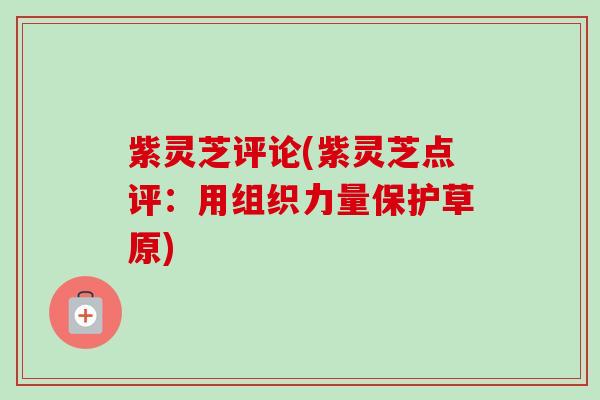 紫灵芝评论(紫灵芝点评:用组织力量保护草原)-第1张图片-卓越灵芝孢子粉 紫灵芝评论(紫灵芝点评:用组织力量保护草原)-第1张图片-卓越灵芝孢子粉