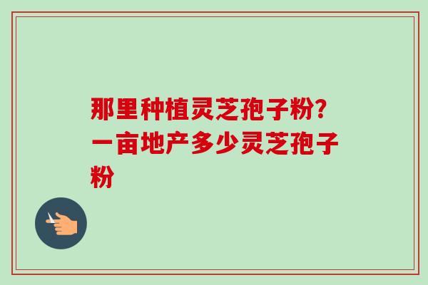 那里种植灵芝孢子粉？一亩地产多少灵芝孢子粉-第1张图片-卓越灵芝孢子粉