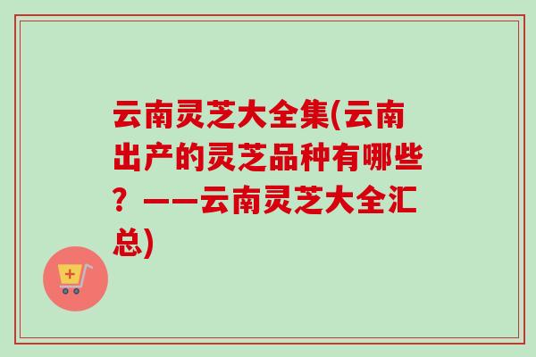 云南灵芝大全集(云南出产的灵芝品种有哪些?——云南灵芝大全汇总)-第1张图片-卓越灵芝孢子粉 云南灵芝大全集(云南出产的灵芝品种有哪些?——云南灵芝大全汇总)-第1张图片-卓越灵芝孢子粉