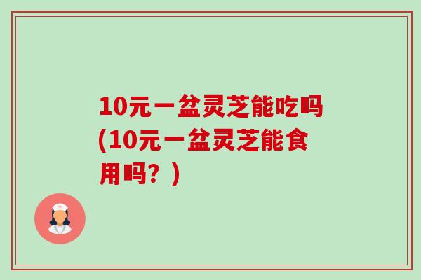 10元一盆灵芝能吃吗(10元一盆灵芝能食用吗?)-第1张图片-卓越灵芝孢子粉 10元一盆灵芝能吃吗(10元一盆灵芝能食用吗?)-第1张图片-卓越灵芝孢子粉