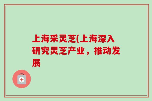 上海采灵芝(上海深入研究灵芝产业，推动发展-第1张图片-卓越灵芝孢子粉