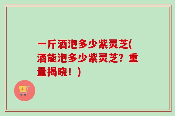 一斤酒泡多少紫灵芝(酒能泡多少紫灵芝?重量揭晓!)-第1张图片-卓越灵芝孢子粉 一斤酒泡多少紫灵芝(酒能泡多少紫灵芝?重量揭晓!)-第1张图片-卓越灵芝孢子粉