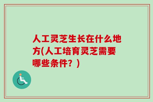 人工灵芝生长在什么地方(人工培育灵芝需要哪些条件?)-第1张图片-卓越灵芝孢子粉 人工灵芝生长在什么地方(人工培育灵芝需要哪些条件?)-第1张图片-卓越灵芝孢子粉