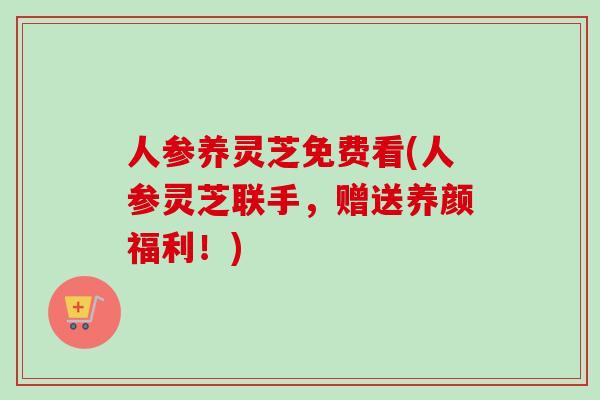人参养灵芝免费看(人参灵芝联手，赠送养颜福利！)-第1张图片-卓越灵芝孢子粉