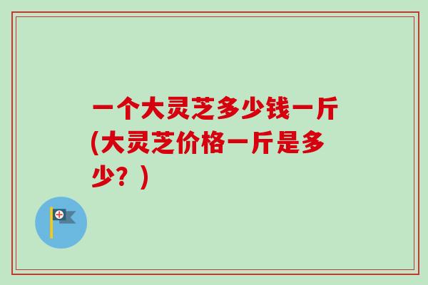 一个大灵芝多少钱一斤(大灵芝价格一斤是多少?)-第1张图片-卓越灵芝孢子粉 一个大灵芝多少钱一斤(大灵芝价格一斤是多少?)-第1张图片-卓越灵芝孢子粉