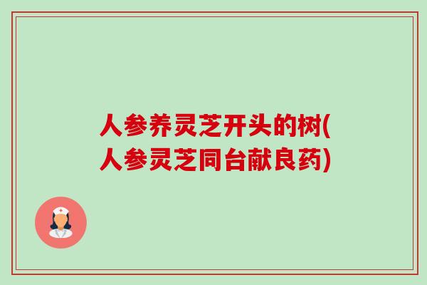 人参养灵芝开头的树(人参灵芝同台献良药)-第1张图片-卓越灵芝孢子粉 人参养灵芝开头的树(人参灵芝同台献良药)-第1张图片-卓越灵芝孢子粉