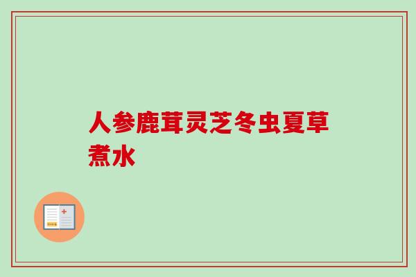 人参鹿茸灵芝冬虫夏草煮水-第1张图片-卓越灵芝孢子粉 人参鹿茸灵芝冬虫夏草煮水-第1张图片-卓越灵芝孢子粉