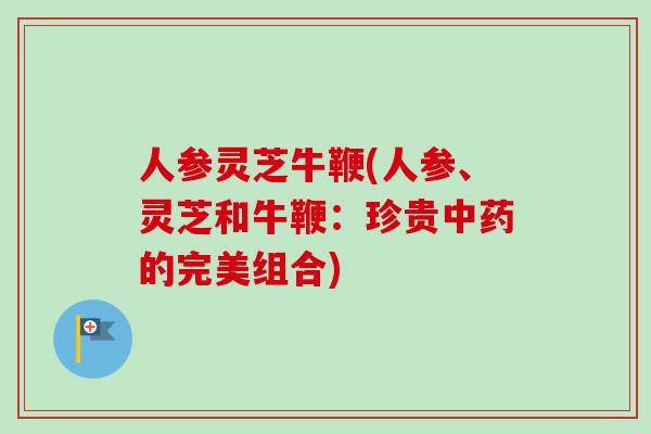 人参灵芝牛鞭(人参、灵芝和牛鞭:珍贵中药的完美组合)-第1张图片-卓越灵芝孢子粉 人参灵芝牛鞭(人参、灵芝和牛鞭:珍贵中药的完美组合)-第1张图片-卓越灵芝孢子粉