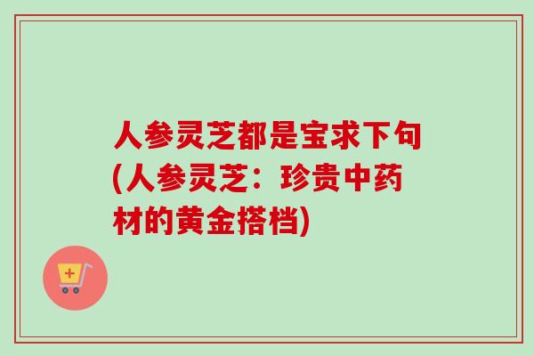 人参灵芝都是宝求下句(人参灵芝：珍贵中药材的黄金搭档)-第1张图片-卓越灵芝孢子粉