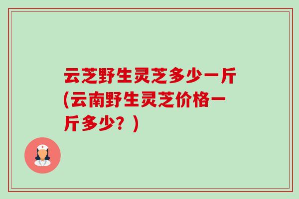 云芝野生灵芝多少一斤(云南野生灵芝价格一斤多少?)-第1张图片-卓越灵芝孢子粉 云芝野生灵芝多少一斤(云南野生灵芝价格一斤多少?)-第1张图片-卓越灵芝孢子粉