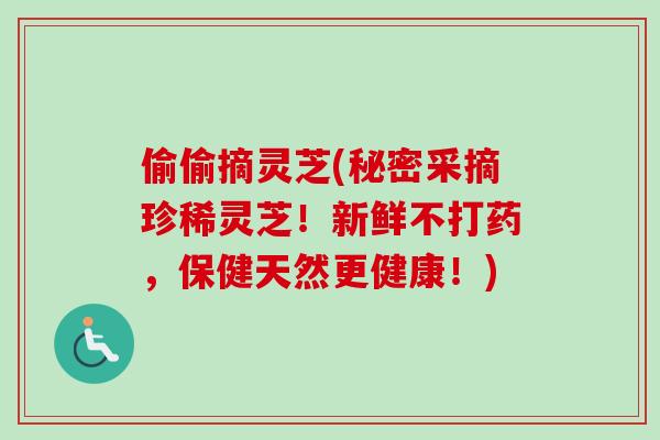 偷偷摘灵芝(秘密采摘珍稀灵芝！新鲜不打药，保健天然更健康！)-第1张图片-卓越灵芝孢子粉
