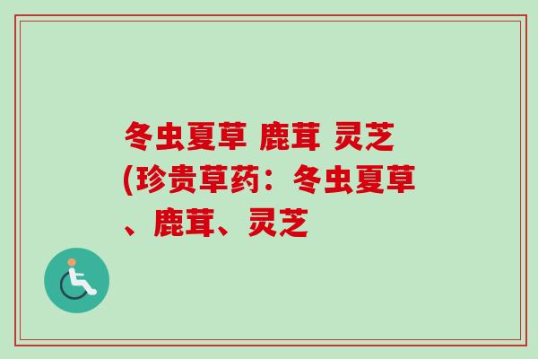 冬虫夏草 鹿茸 灵芝(珍贵草药:冬虫夏草、鹿茸、灵芝-第1张图片-卓越灵芝孢子粉 冬虫夏草 鹿茸 灵芝(珍贵草药:冬虫夏草、鹿茸、灵芝-第1张图片-卓越灵芝孢子粉