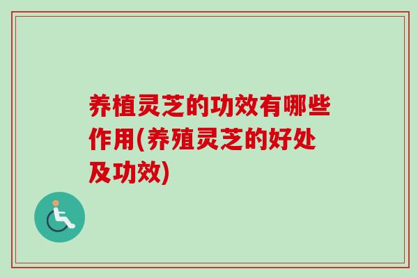 养植灵芝的功效有哪些作用(养殖灵芝的好处及功效)-第1张图片-卓越灵芝孢子粉