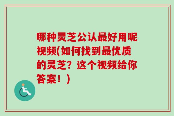 哪种灵芝公认最好用呢视频(如何找到最优质的灵芝?这个视频给你答案!)-第1张图片-卓越灵芝孢子粉 哪种灵芝公认最好用呢视频(如何找到最优质的灵芝?这个视频给你答案!)-第1张图片-卓越灵芝孢子粉