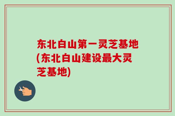 东北白山第一灵芝基地(东北白山建设最大灵芝基地)-第1张图片-卓越灵芝孢子粉 东北白山第一灵芝基地(东北白山建设最大灵芝基地)-第1张图片-卓越灵芝孢子粉
