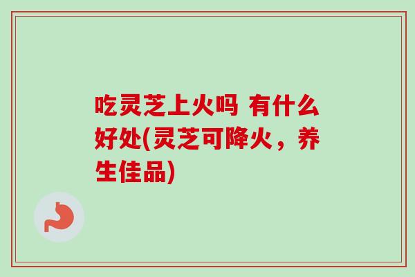 吃灵芝上火吗 有什么好处(灵芝可降火，养生佳品)-第1张图片-卓越灵芝孢子粉