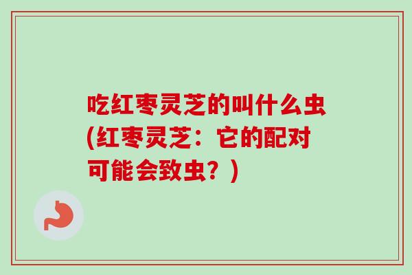 吃红枣灵芝的叫什么虫(红枣灵芝：它的配对可能会致虫？)-第1张图片-卓越灵芝孢子粉