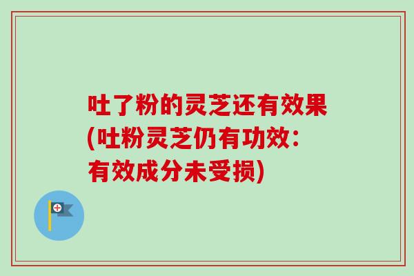 吐了粉的灵芝还有效果(吐粉灵芝仍有功效：有效成分未受损)-第1张图片-卓越灵芝孢子粉