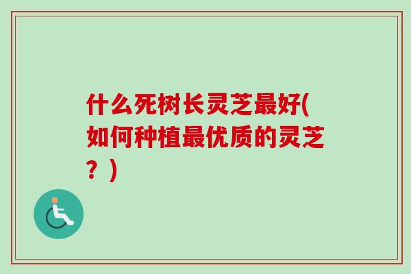 什么死树长灵芝最好(如何种植最优质的灵芝？)-第1张图片-卓岳灵芝孢子粉