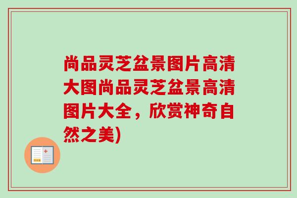 尚品灵芝盆景图片高清大图尚品灵芝盆景高清图片大全，欣赏神奇自然之美)-第1张图片-卓越灵芝孢子粉