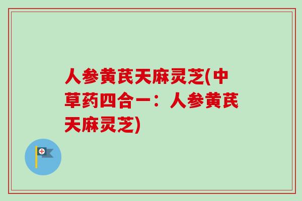 人参黄芪天麻灵芝(中草药四合一：人参黄芪天麻灵芝)-第1张图片-卓岳灵芝孢子粉