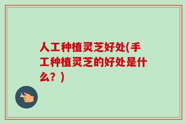 人工种植灵芝好处(手工种植灵芝的好处是什么？)-第1张图片-卓岳灵芝孢子粉