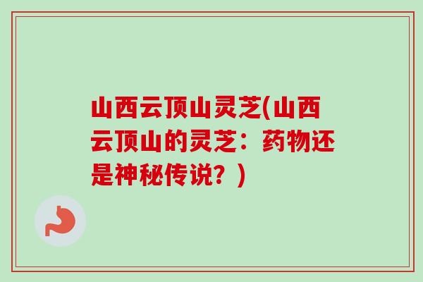 山西云顶山灵芝(山西云顶山的灵芝：药物还是神秘传说？)-第1张图片-卓越灵芝孢子粉