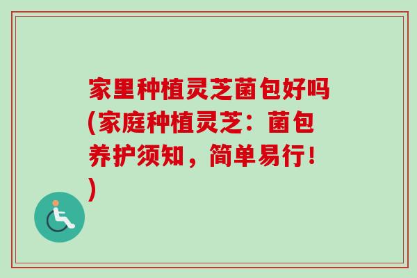 家里种植灵芝菌包好吗(家庭种植灵芝：菌包养护须知，简单易行！)-第1张图片-卓越灵芝孢子粉