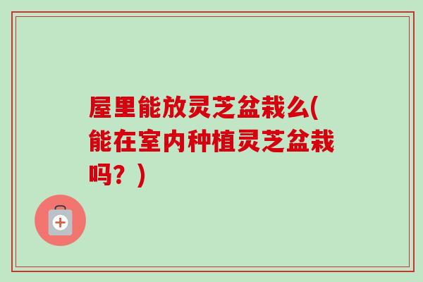 屋里能放灵芝盆栽么(能在室内种植灵芝盆栽吗？)-第1张图片-卓越灵芝孢子粉