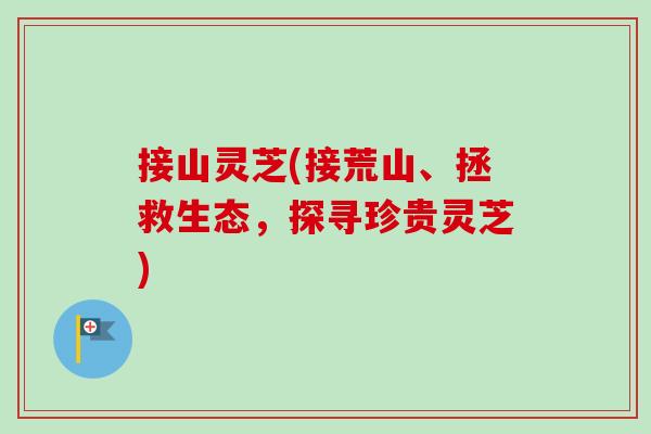 接山灵芝(接荒山、拯救生态,探寻珍贵灵芝)-第1张图片-卓越灵芝孢子粉 接山灵芝(接荒山、拯救生态,探寻珍贵灵芝)-第1张图片-卓越灵芝孢子粉